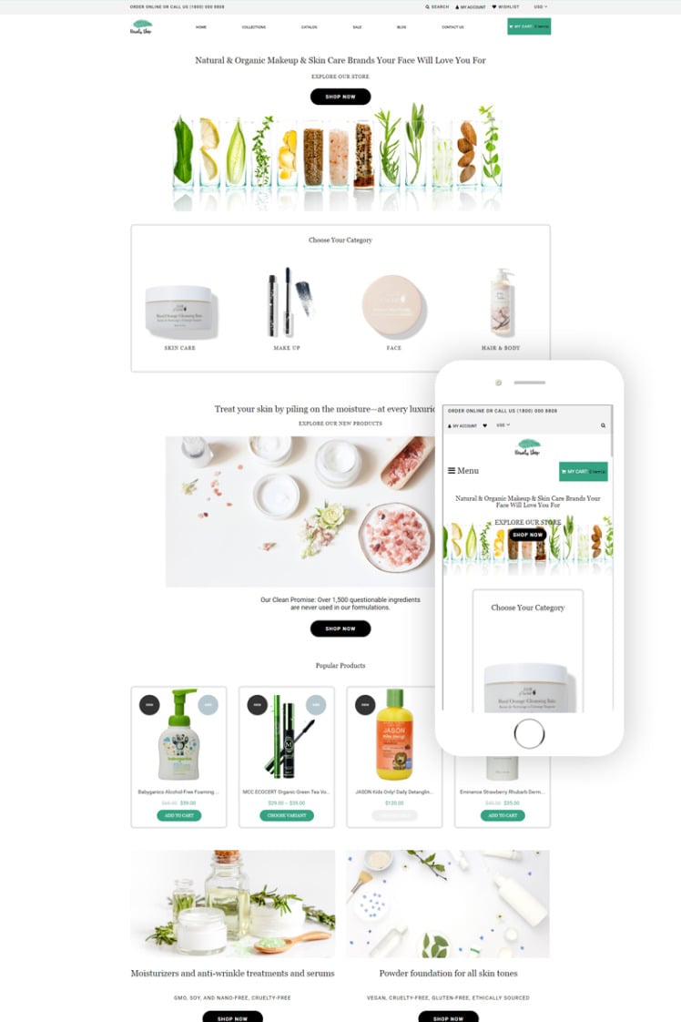 Beauty Shop Cosmetics Store Multipage Modern Shopify Themes