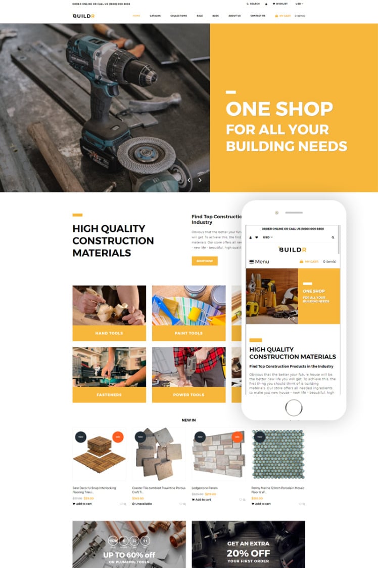BUILDR Construction Company eCommerce Creative Shopify Themes