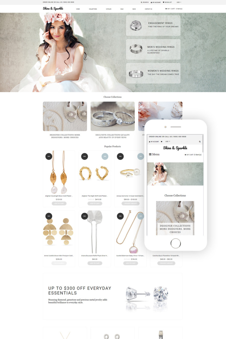 Shine Sparkle Jewelry Multipage Stylish Shopify Themes