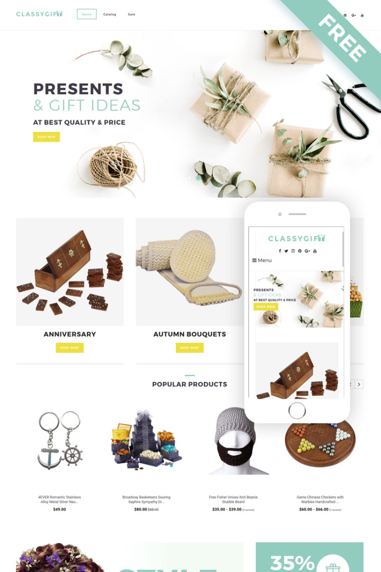 Classygift Gifts Templates E commerce Shopify Theme #79519