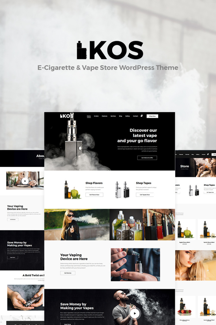 Ikos E Cigarette Vape Store WordPress Theme