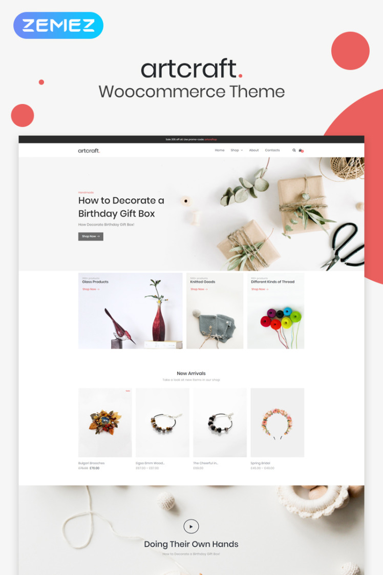 Artcraft Handmade ECommerce Clean Elementor WooCommerce Themes