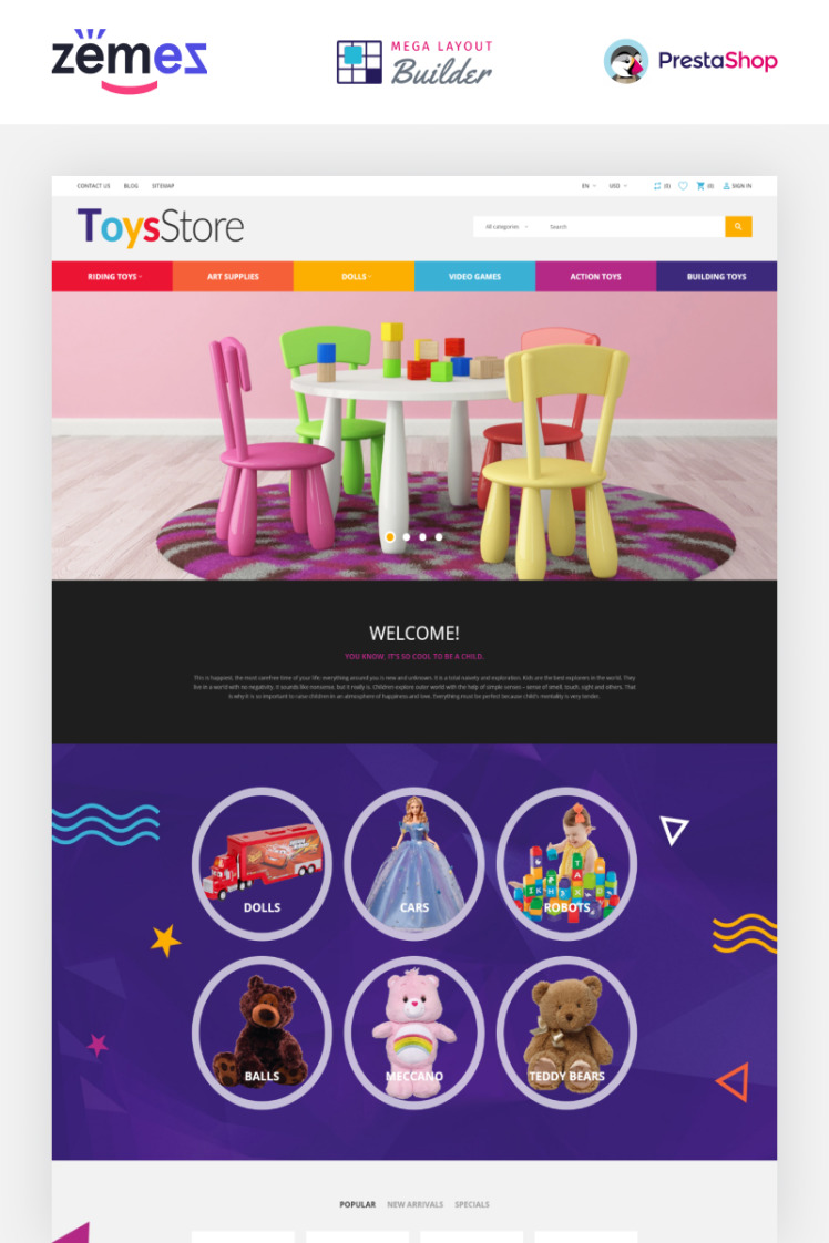 ToysStore Kids Play Games Store Clean Bootstrap PrestaShop Themes