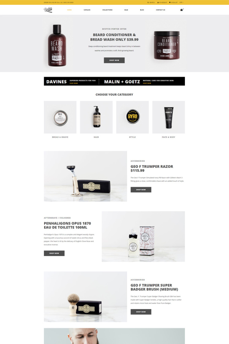 Barbers Hair Salon Ready to Use Modern Shopify Theme #79857