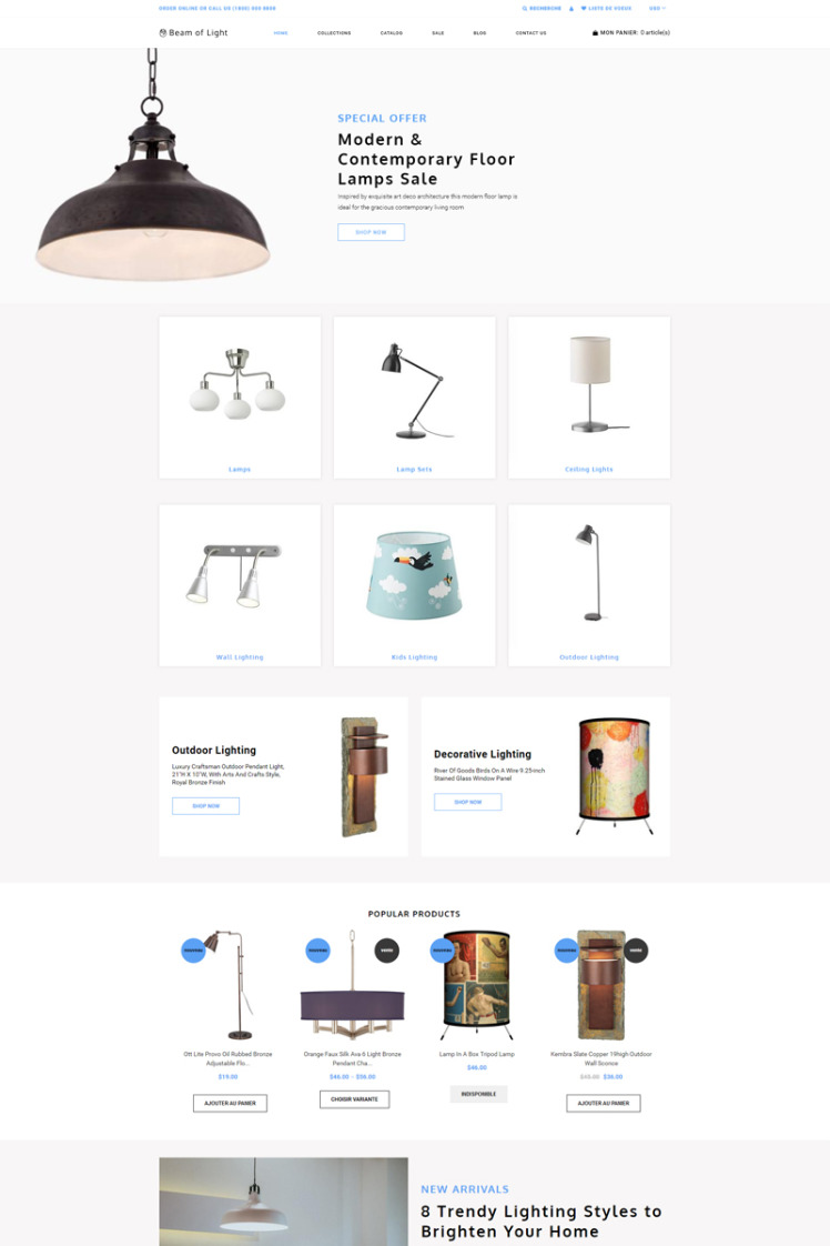 Beam of Light Lighting Electricity Multipage Clean Shopify Themes