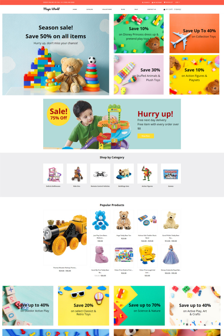 Magic World Toys Store Clean Shopify Theme #79858