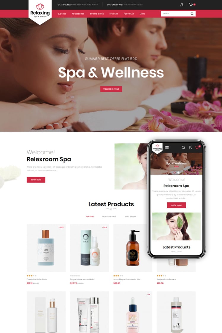 Relaxing Spa Salon PrestaShop Themes