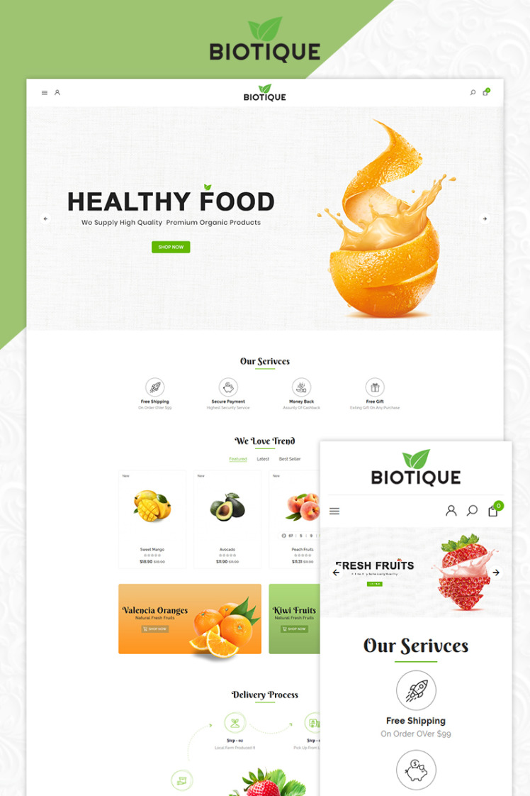 Biotique Organic Grocery Store PrestaShop Themes