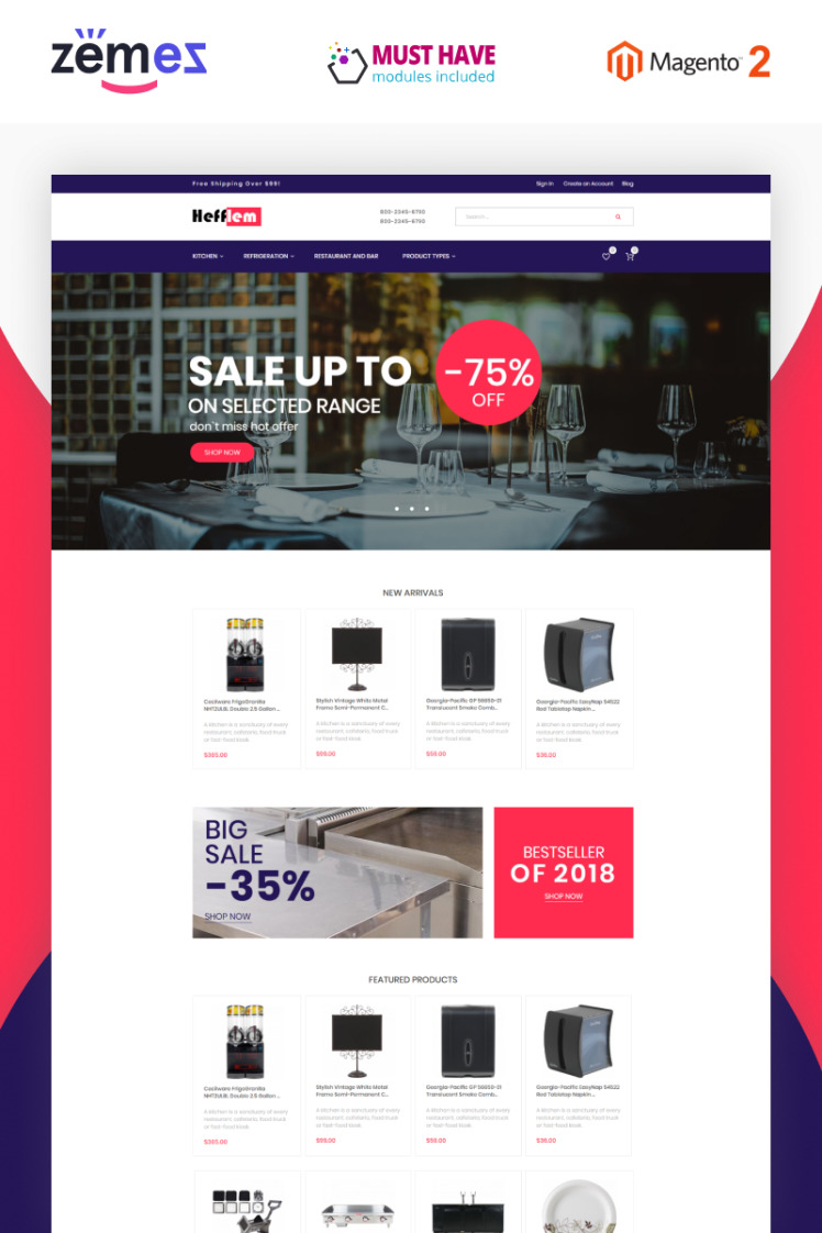 Hefflem Kitchen Furniture Ecommerce Template Magento Themes