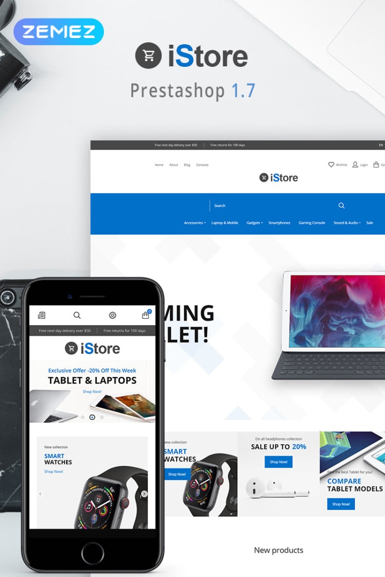 iStore Electronics Shop Clean Bootstrap Ecommerce PrestaShop Themes