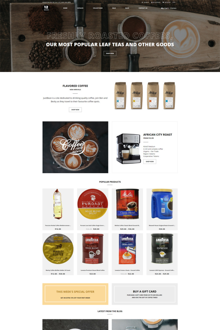 Beans Coffee Shop Ready To Use Clean Shopify Theme