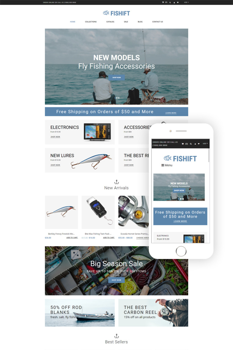 Fishift Fishing Store Multipage Clean Shopify Themes