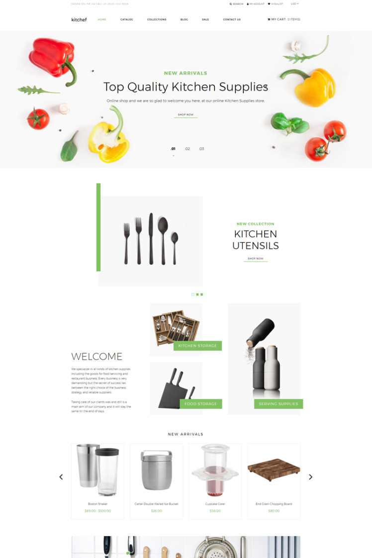 Kitchef Housewares Ready To Use Clean Shopify Theme #80151