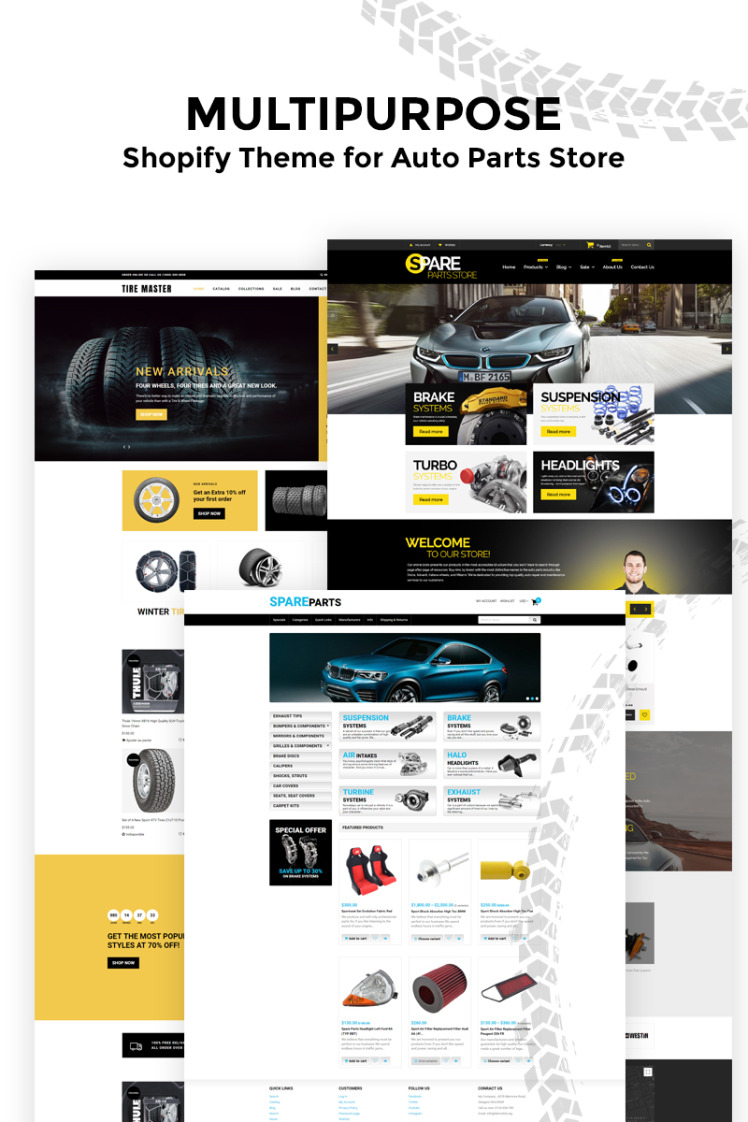 Tire Master Wheels Tires Multipage Clean Shopify Theme #80150