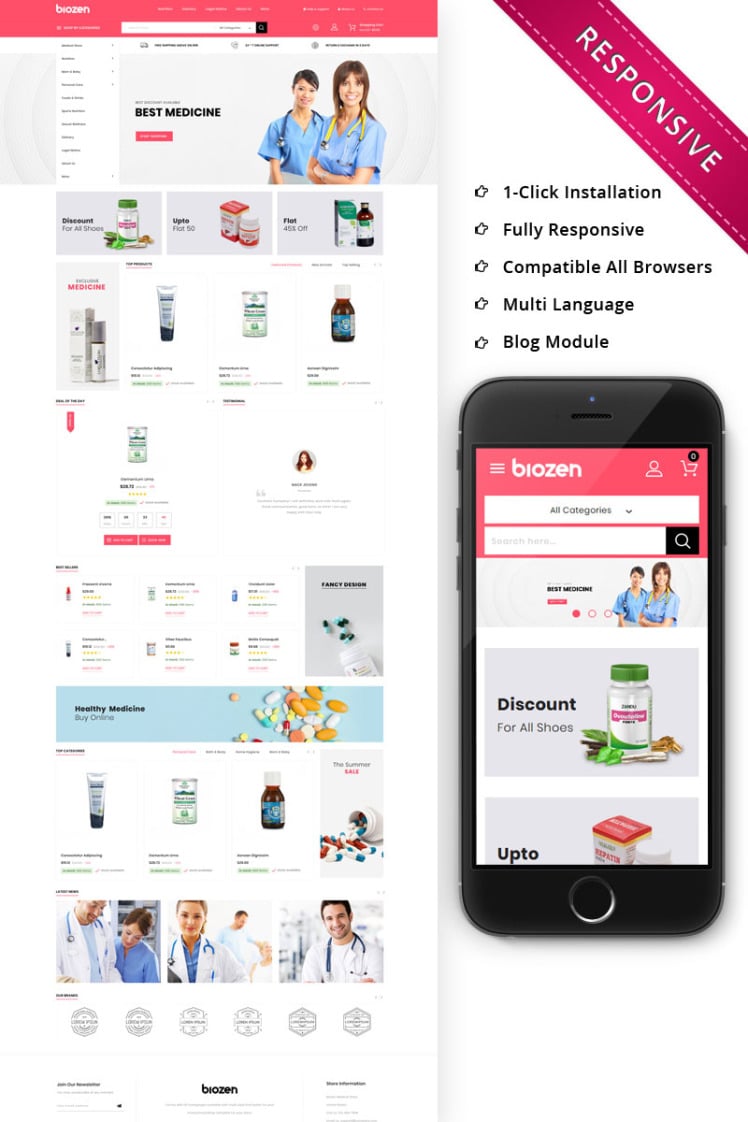 BioZen The Medical Store Responsive PrestaShop Themes