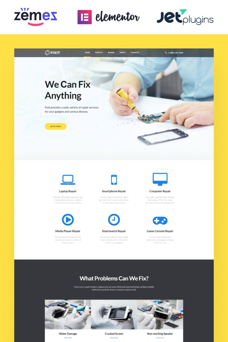Fixit Gadgets Repair Multipurpose Modern Elementor WordPress Themes