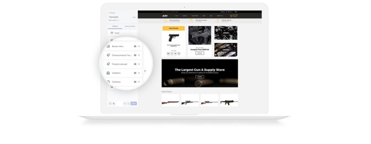 AIM Weapon Store Modern Shopify Theme #80484-5