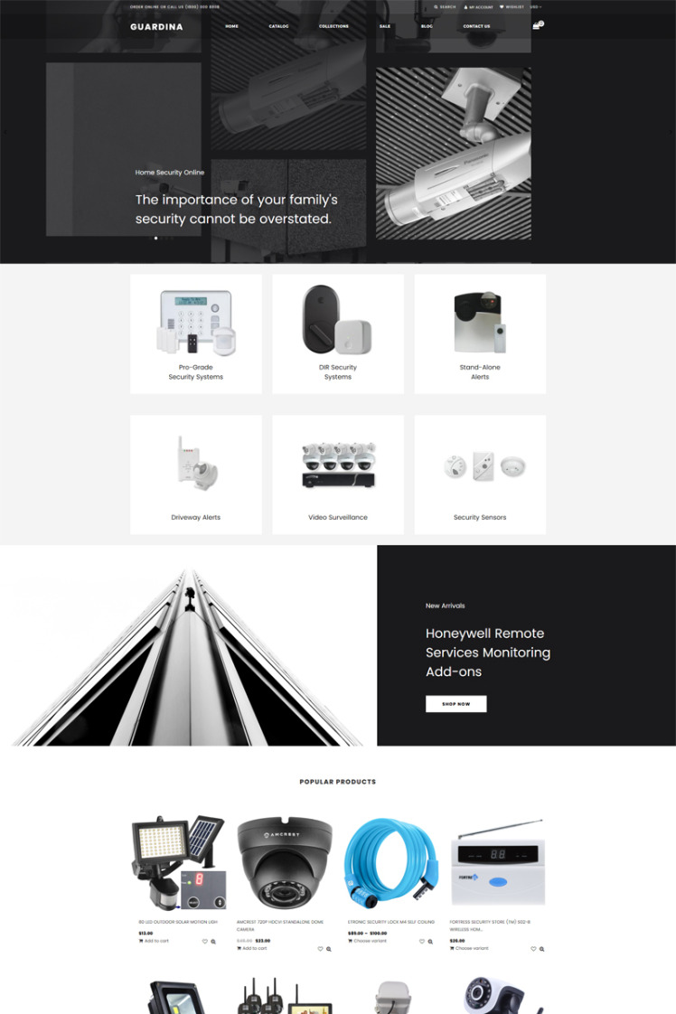 Guardina Security eCcommerce Modern Shopify Theme #80430