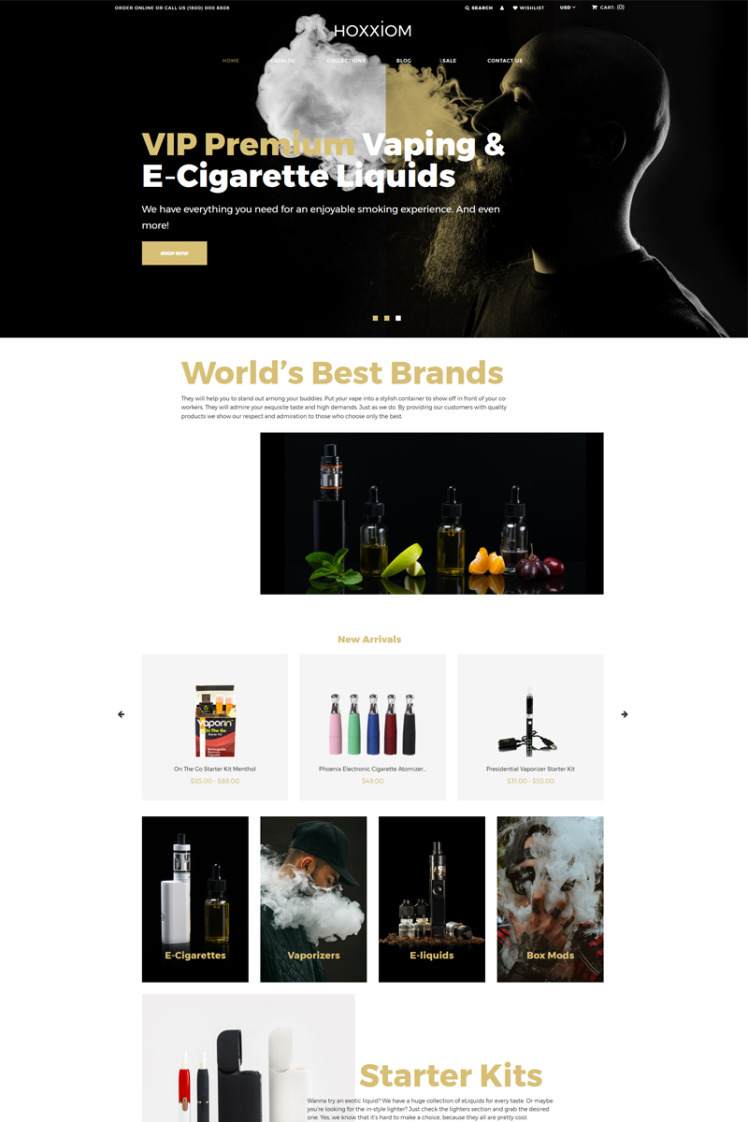 Hoxxiom Electronic Cigarettes Modern Shopify Theme #80482