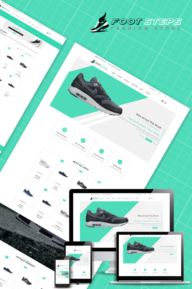 Footsteps Shoes Multipurpose Shopify Theme #80665