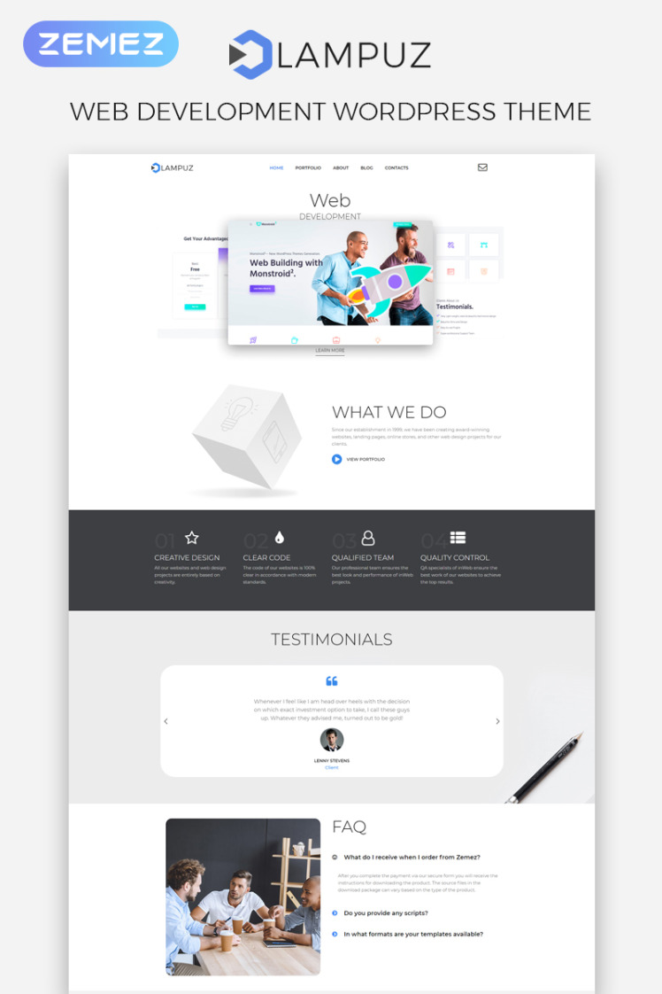Lampuz Web Development Multipurpose Animated Elementor WordPress Theme