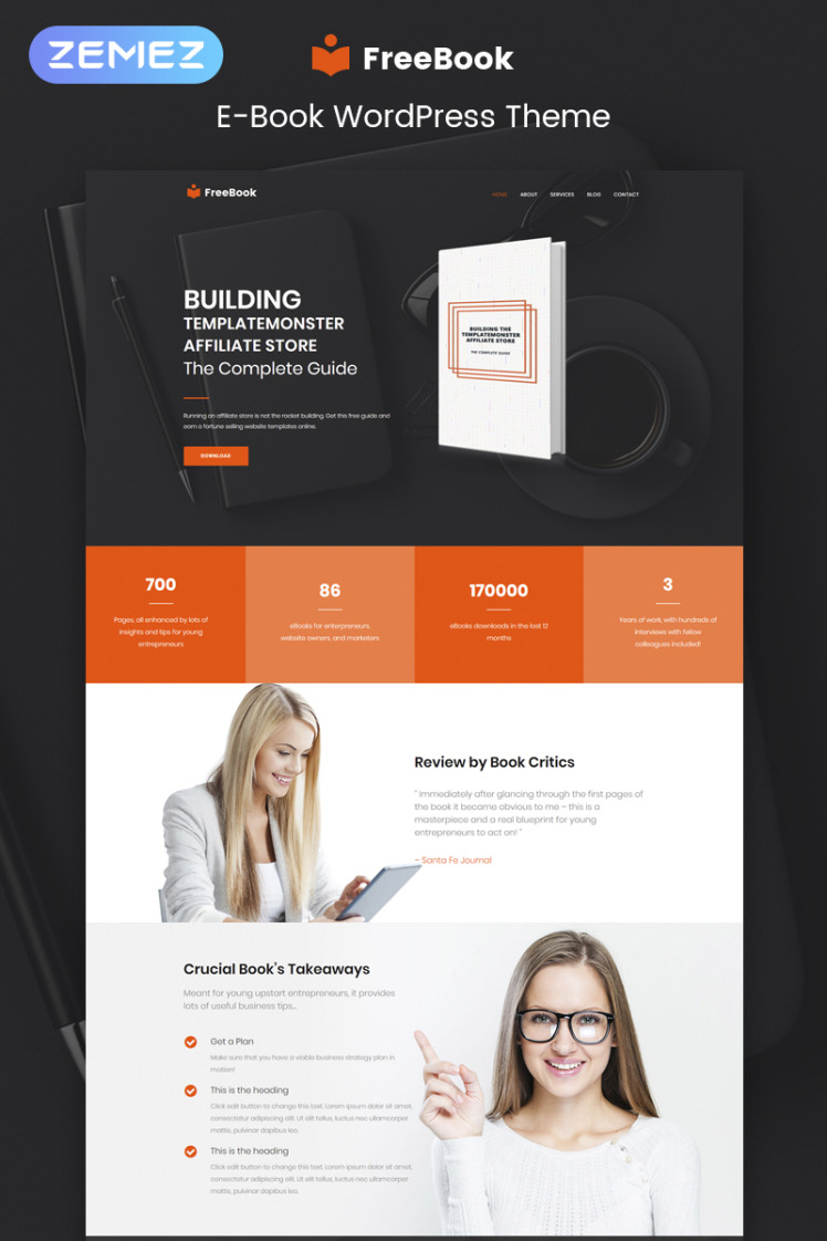 FreeBook Ebooks Multipurpose Modern Elementor WordPress Themes