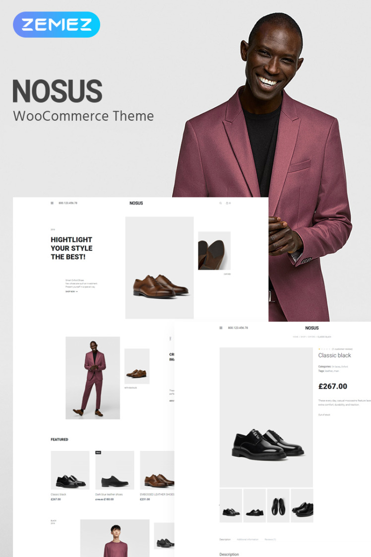 Nosus Shoes ECommerce Minimal Elementor WooCommerce Themes