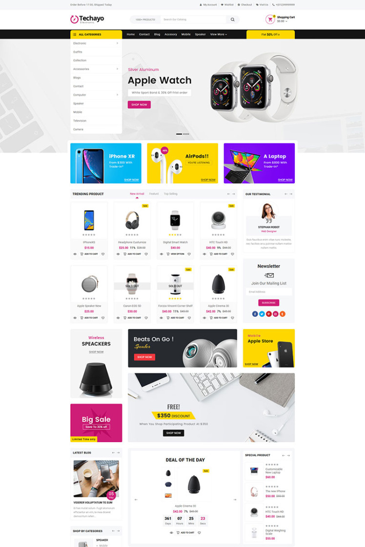 Techayo Electronics Store Shopify Theme #81747