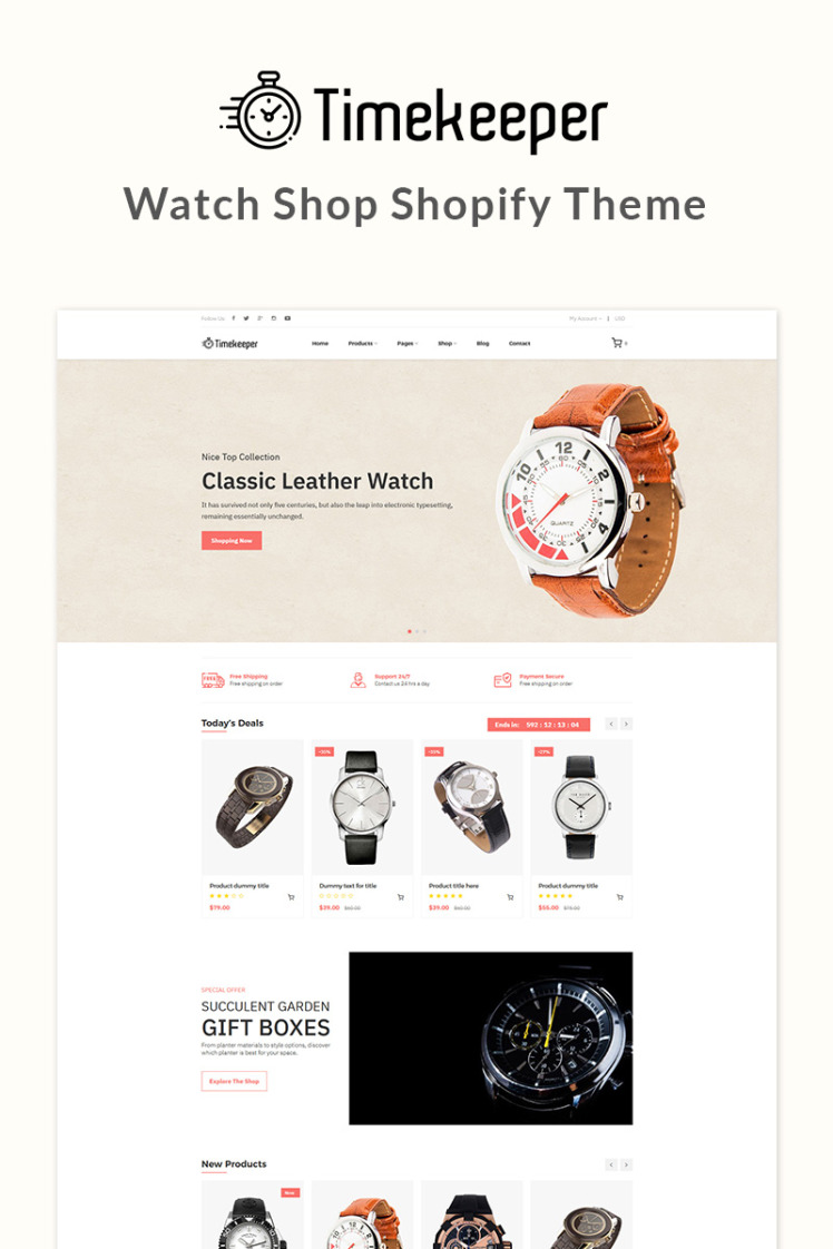 Timekeeper Watch shop Shopify Theme #81750