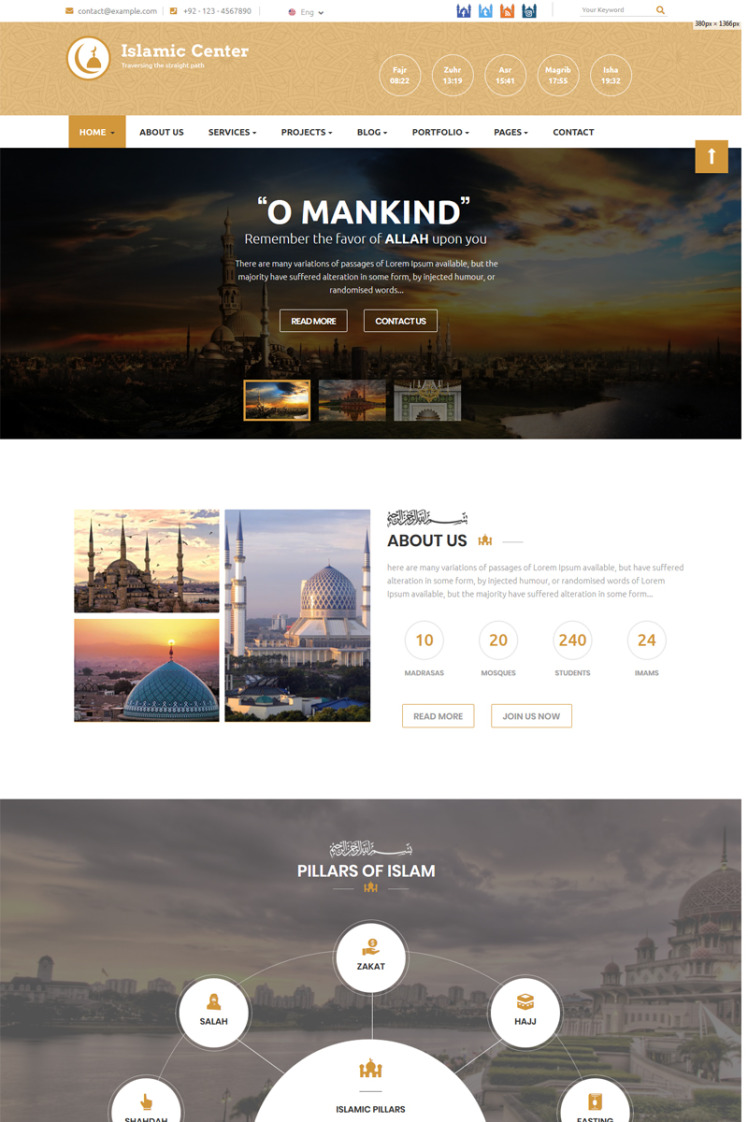 Islamic Center Joomla Templates