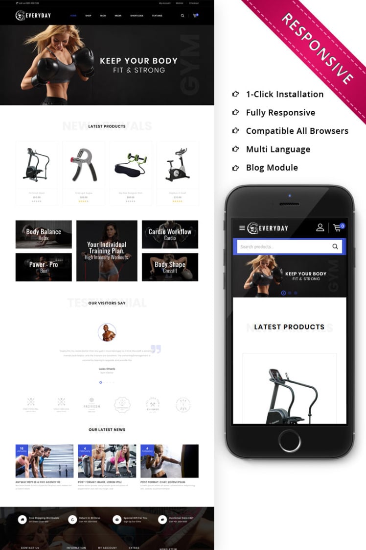 Everyday The Gym Online Store WooCommerce Themes