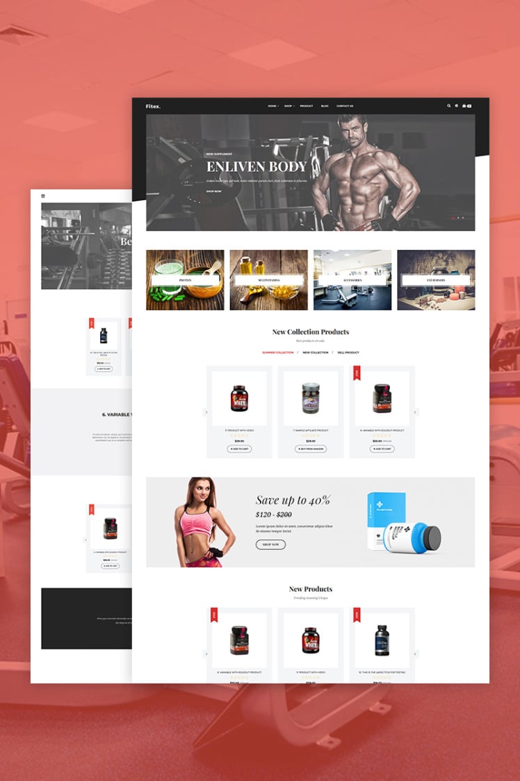 Fitex Sport Nutrition Shopify Theme #82312