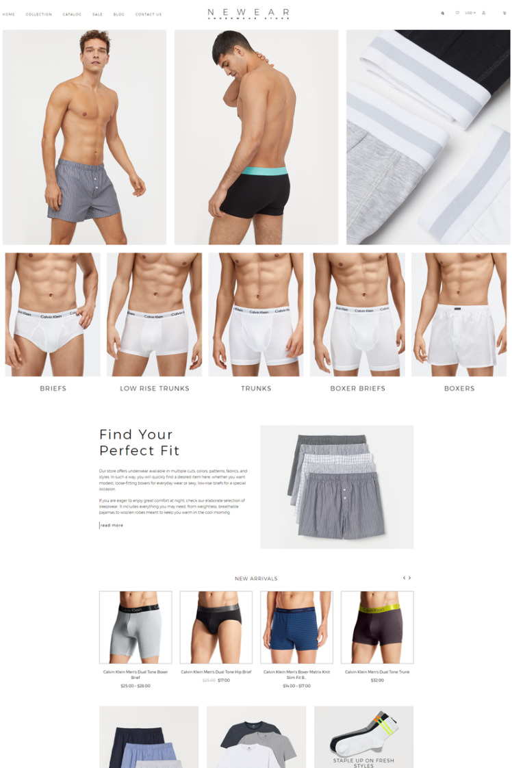 Newear - Men's Underwear Multipage Clean Shopify Theme