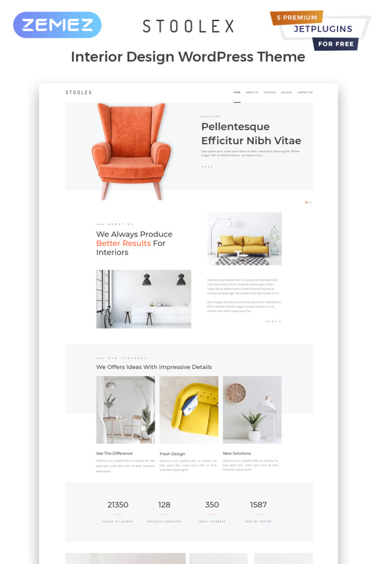Stoolex Interior Design Multipurpose Minimal Elementor WordPress Theme