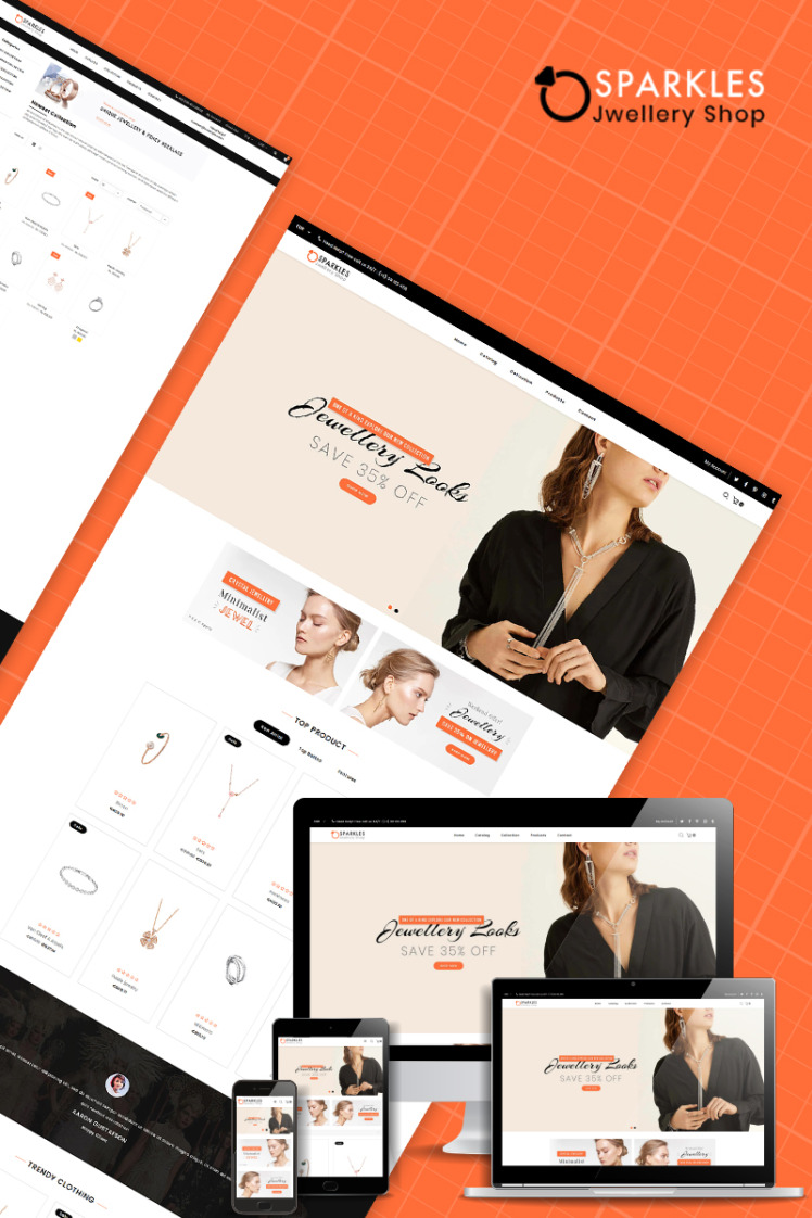 Sparkles Jewelry Multipurpose Shopify Theme #82521
