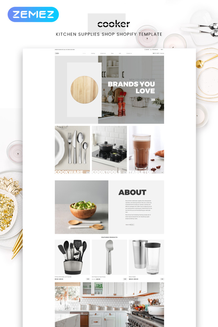 Cooker Kitchen Supplies Shop Modern Shopify Theme #82694