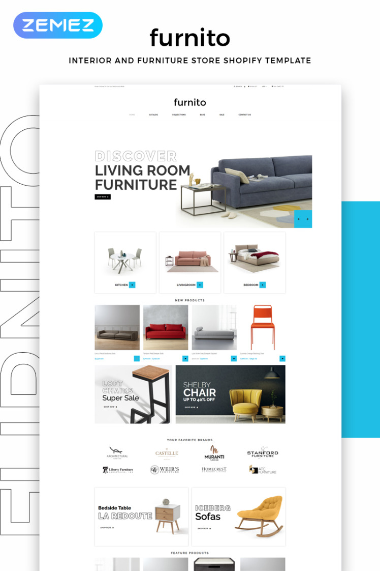 Furnito Interior And Furniture Store Modern Shopify Theme #82693