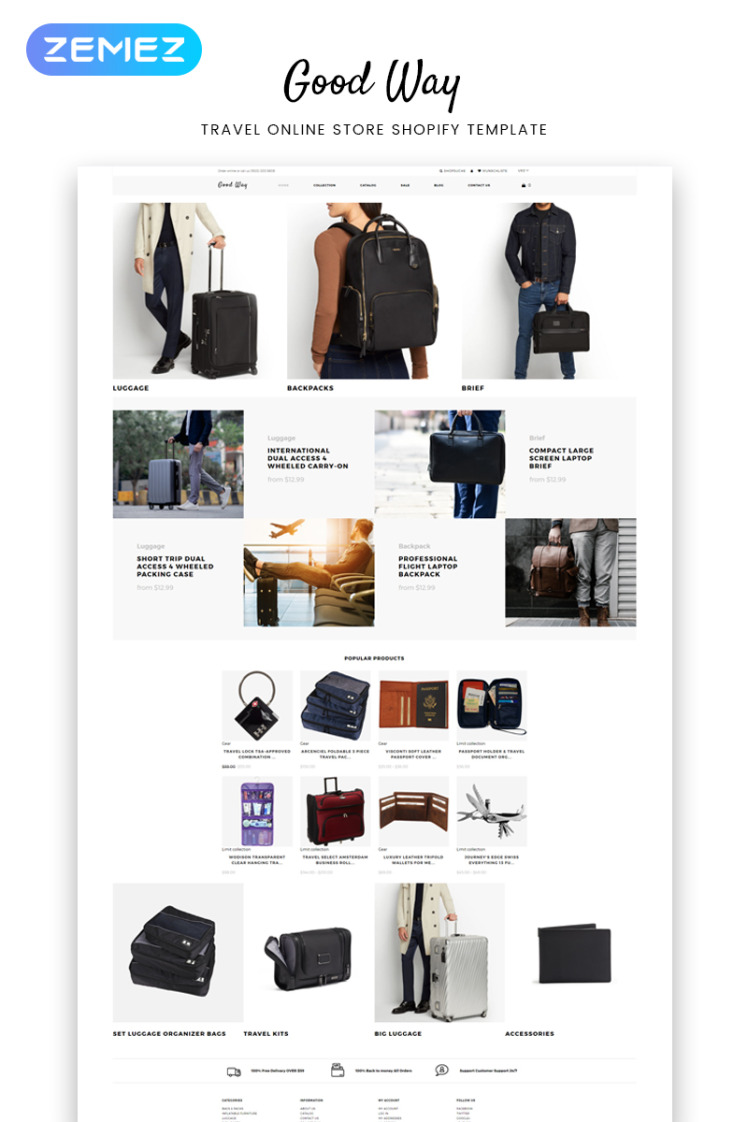 Good Way Travel Online Store Clean Shopify Theme #82695