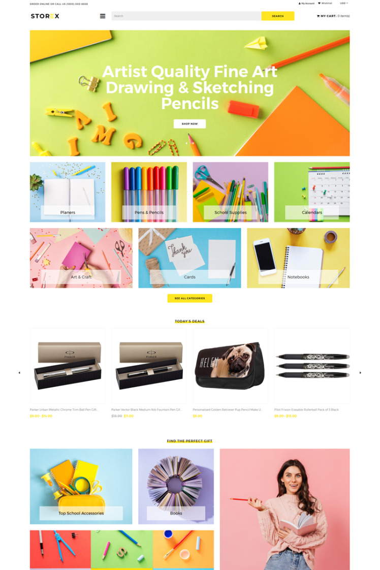 Storex Stationery Shop Clean Shopify Theme