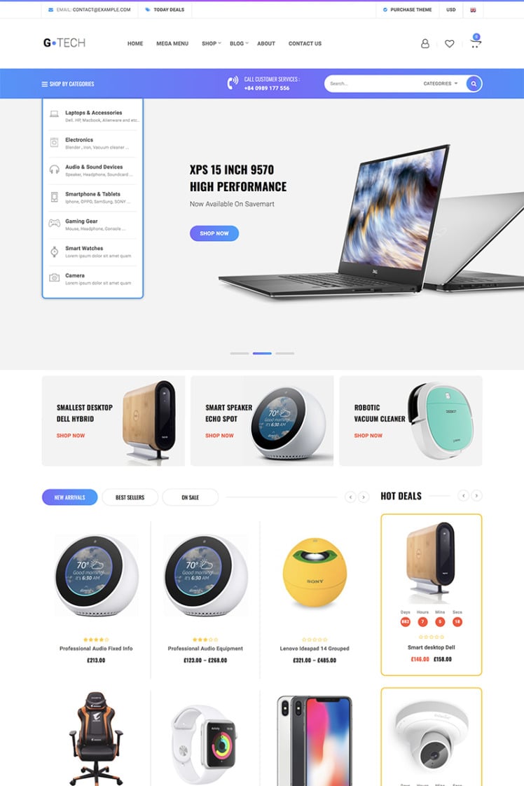 Gtech Electronics Shop WooCommerce Theme