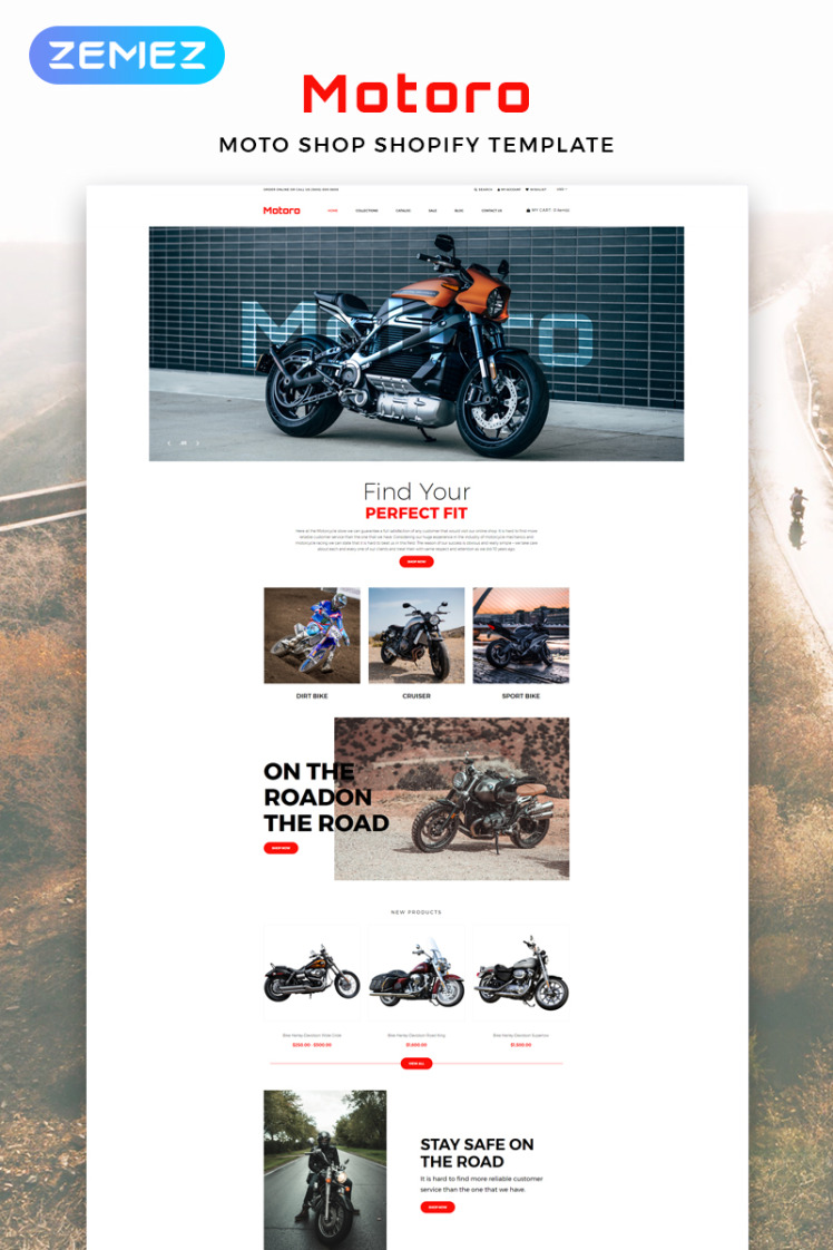Motoro Bike Shop eCommerce Modern Shopify Theme #82913