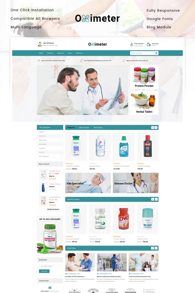 Oximeter Medical Store PrestaShop Themes