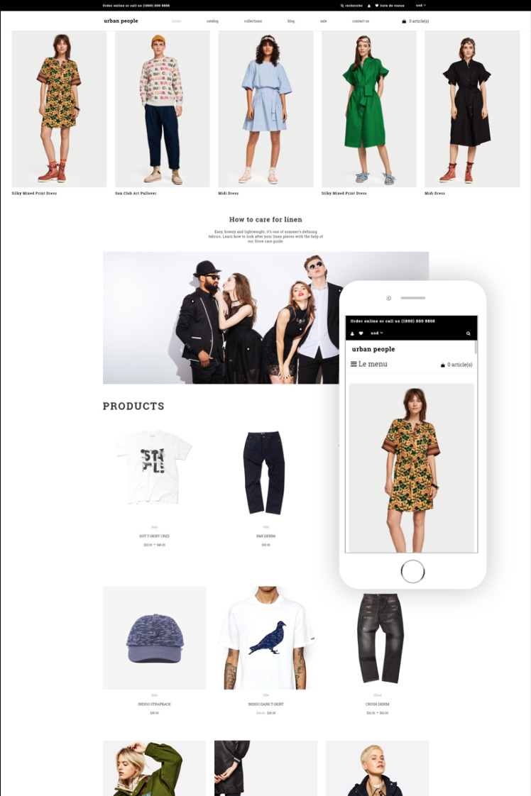 Urban People Fashion Store Multipage Creative Shopify Theme #83109