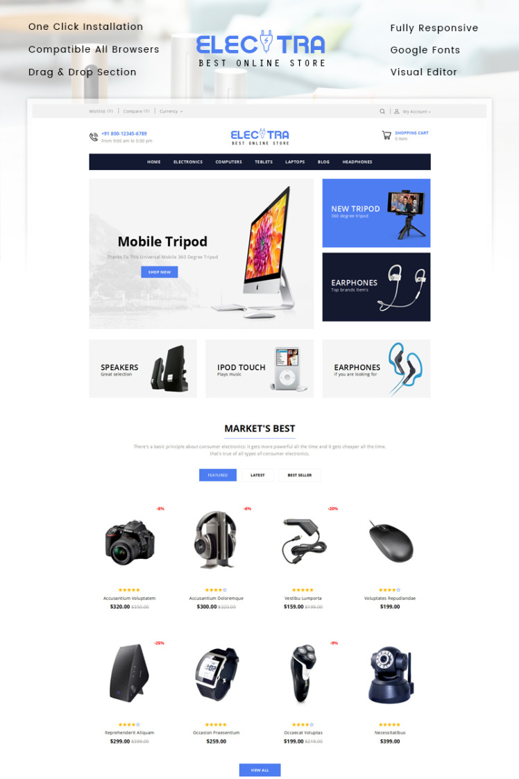 Electra Electronics Store Shopify Theme #83224