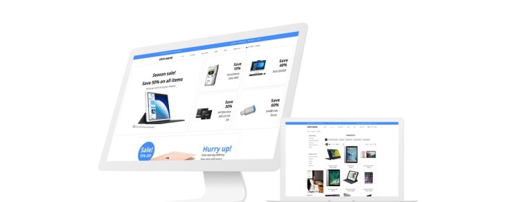 Com Wave Electronics Store E Commerce Clean Shopify Theme #83376-1
