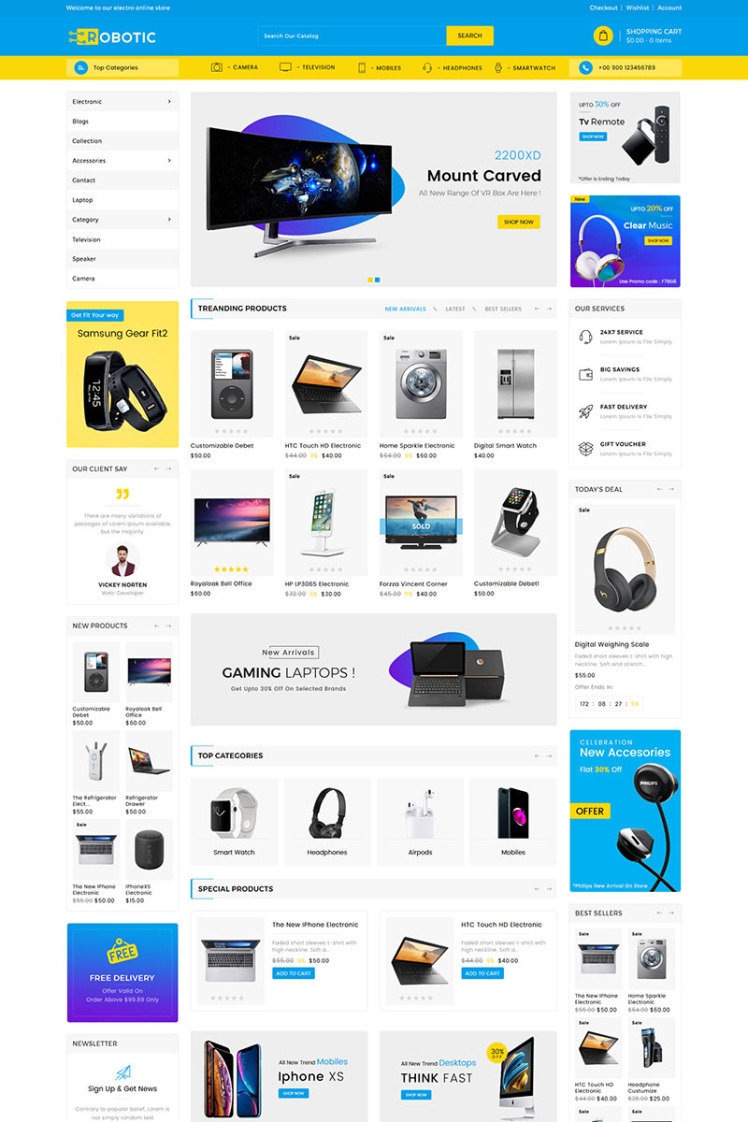 Robotics Electronics Store Shopify Theme #83359