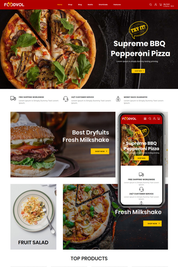 Foodvol Restaurants Store WooCommerce Themes