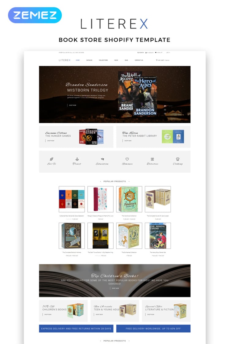 Literex Book Store Shopify Multipage Shopify Themes