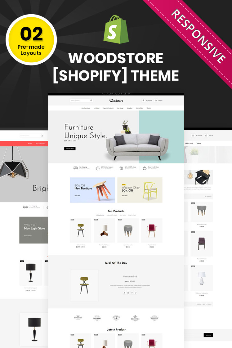 Wood Store The Multipurpose Responsive Shopify Theme #83565