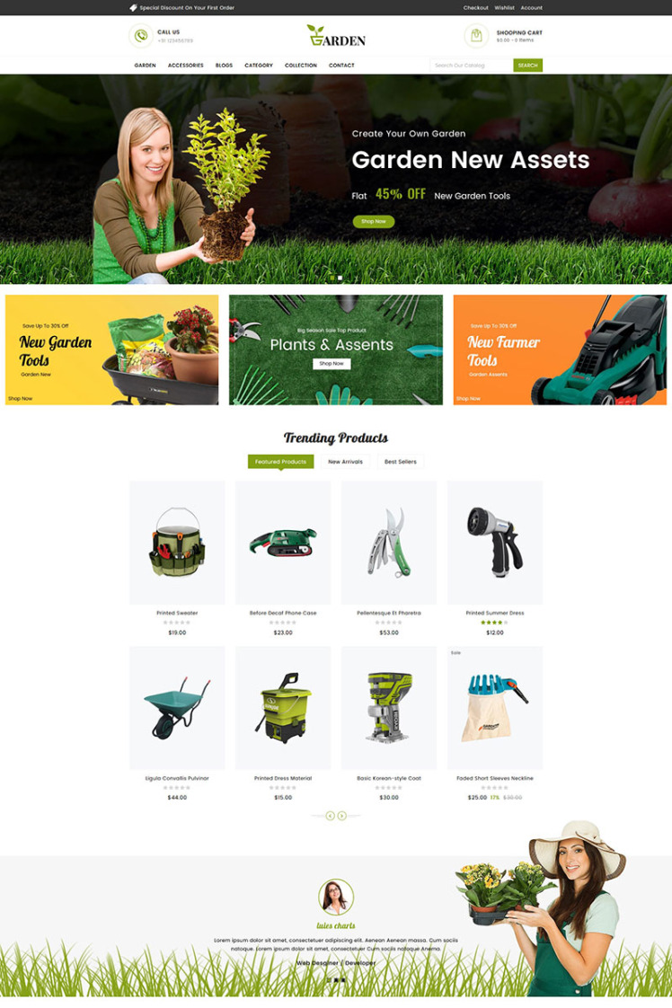 Garden Tools Store Shopify Theme #83648